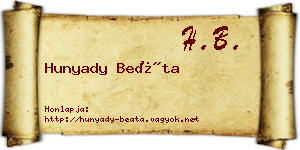 Hunyady Beáta névjegykártya